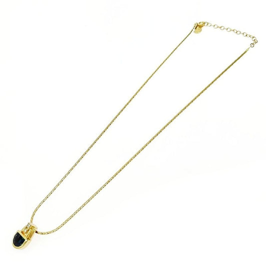 Christian Dior GP Rhinestone Colored Stone Necklace Gold Blue