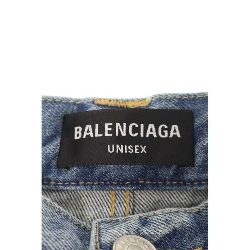 Balenciaga 22 SS Tjw60 Studded Decorated Lever Baggy Denim Pants 36 — view 3