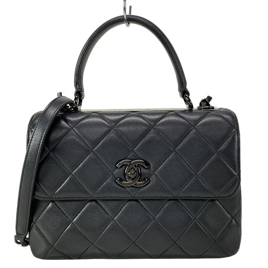 Chanel Handbag Trendy Cc/small Top Handle Flap Bag A92236 Black Lambskin