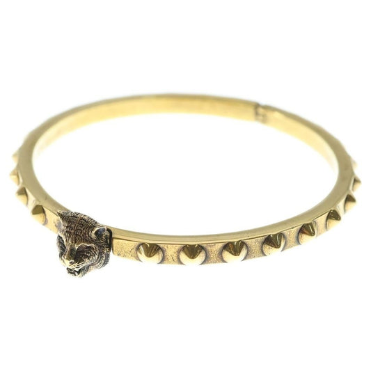 Gucci Cat Head Bangle Bracelet Gold 16c