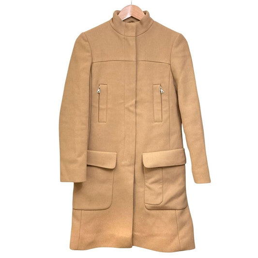 Prada Vintage Wool Belted Stand Collar Coat 40 Beige