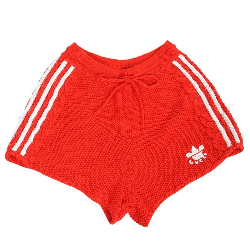 Gucciadidas Linen Cotton Trefoil Embroidered Knit Shorts