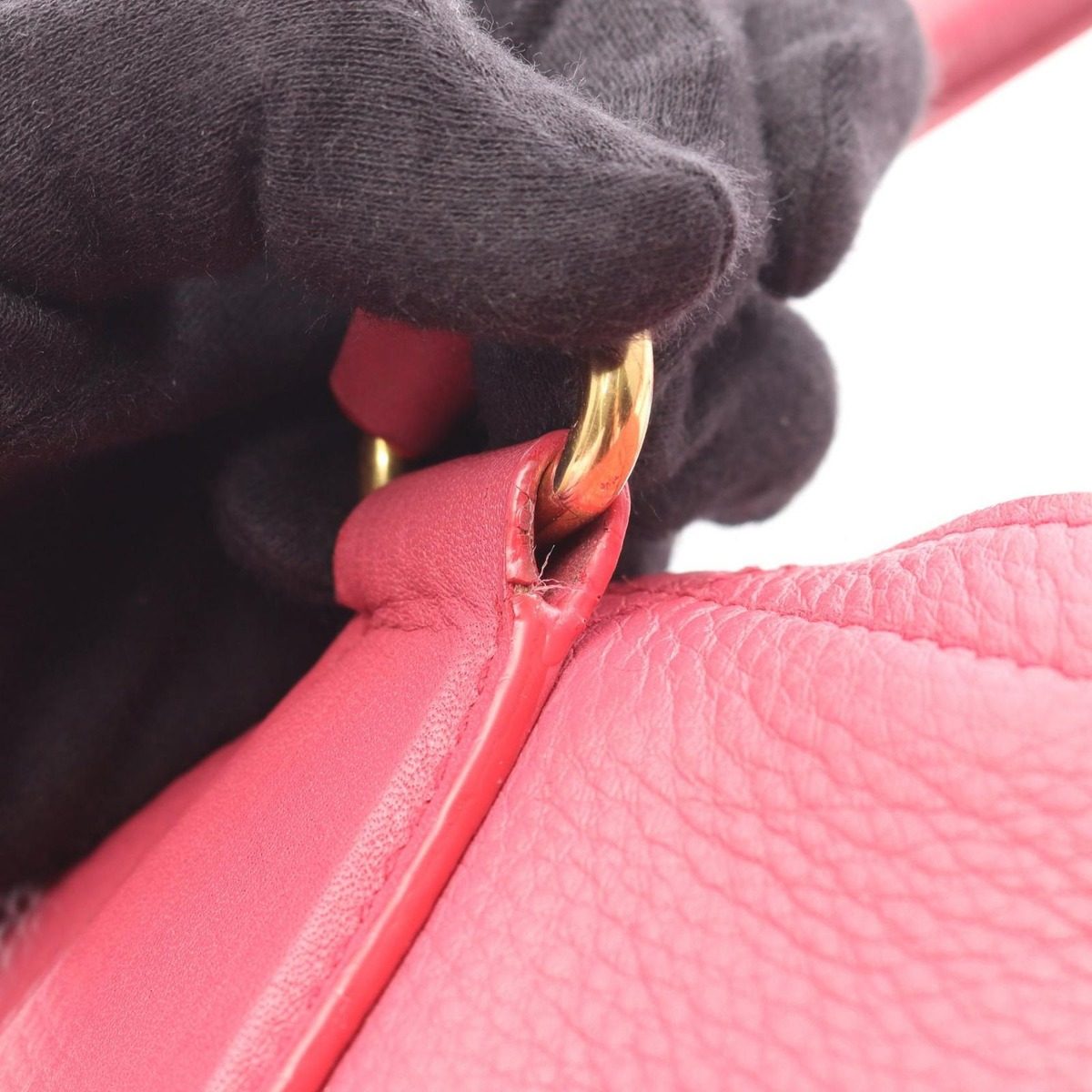 Prada Handbag Vitello Daino 2-Way Pink Leather Shoulder — view 9