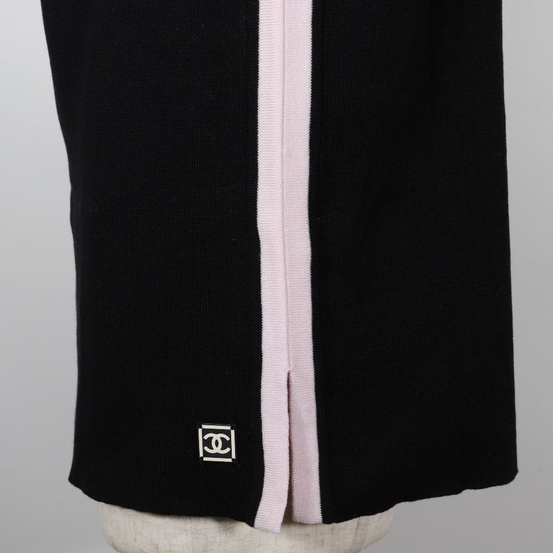 Chanel Sport Line Summer Knit P21361v01278 Cotton Black/pink 03P Ladies Short