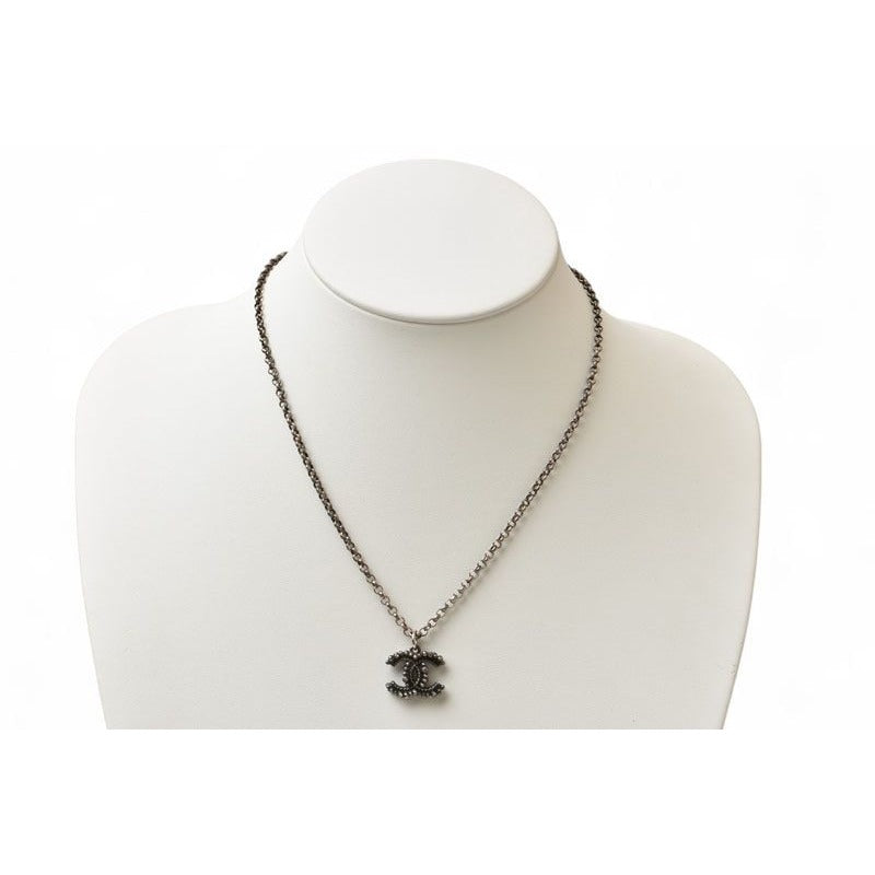 Chanel Coco CC Rhinestone Antique Silver 17 — view 4