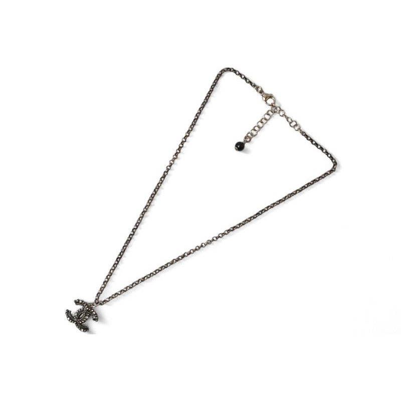 Chanel Coco CC Rhinestone Antique Silver 17 — view 5