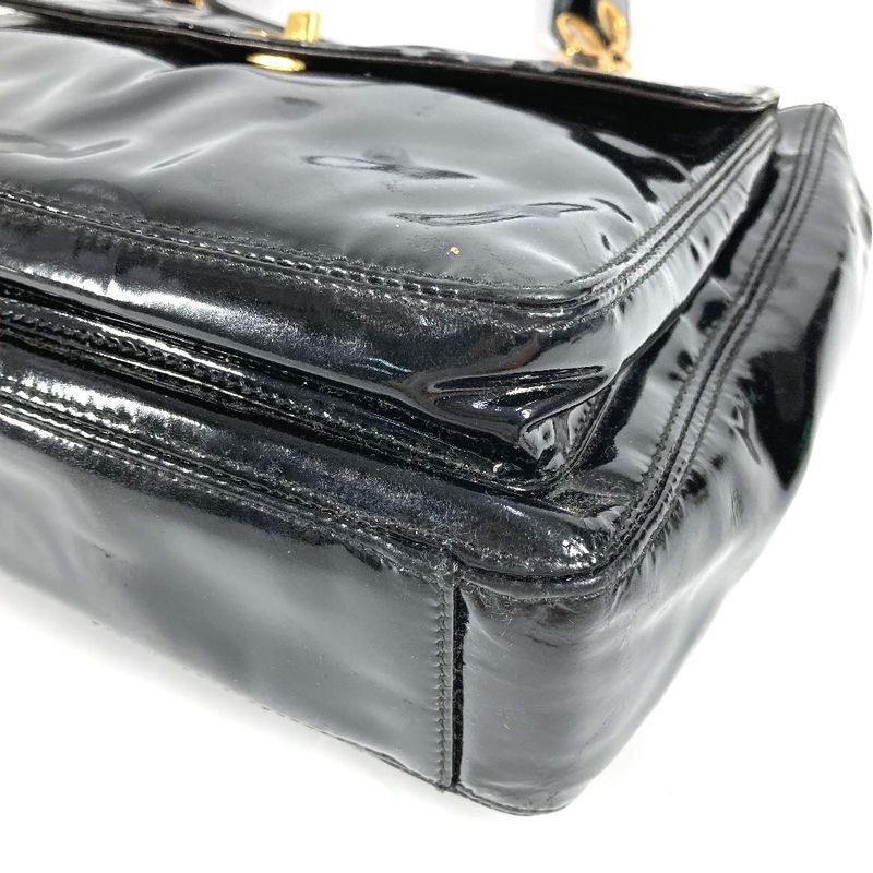 Chanel Shoulder Bag CC Coco Logo A08036 Enamel Black