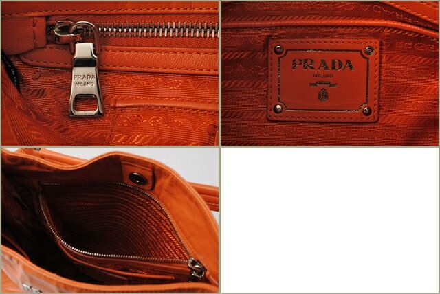 Prada Tote Shoulder Bag Prada Vintage Leather Light Orange
