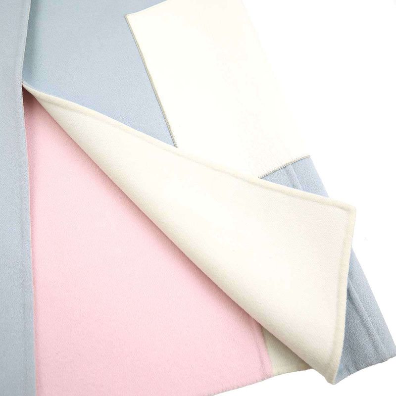 Fendi Leather Pocket Double Face Cape Coat Sac Blue 38 Ff8129 W1d