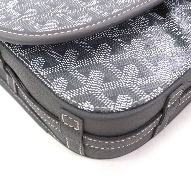 Goyard Ap111696 Belvedere PM Logo Hardware Allover Flap Shoulder Bag Grayish