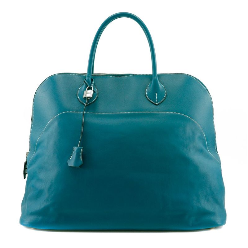 Hermes Bolide Relax 45 Sikkim Turquoise/silver Hardware □Q Unisex Boston Bag