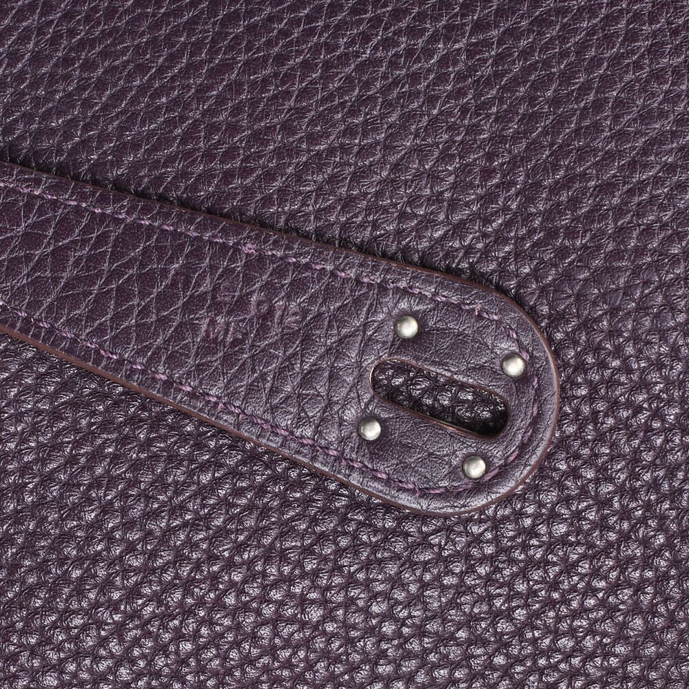 Hermes Lindy 34 Shoulder Bag Taurillon Clemence Raisin (silver Hardware)