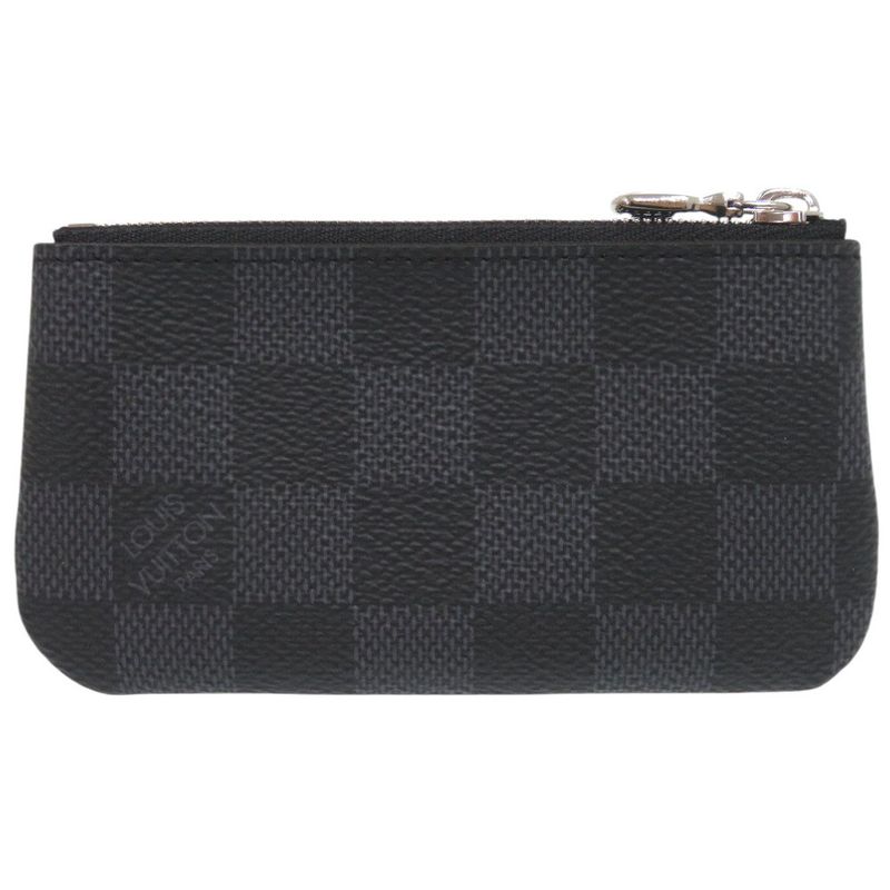 Louis Vuitton Pochette Cles Damier Graphite N60155 Coin Case Wallet LV 1493