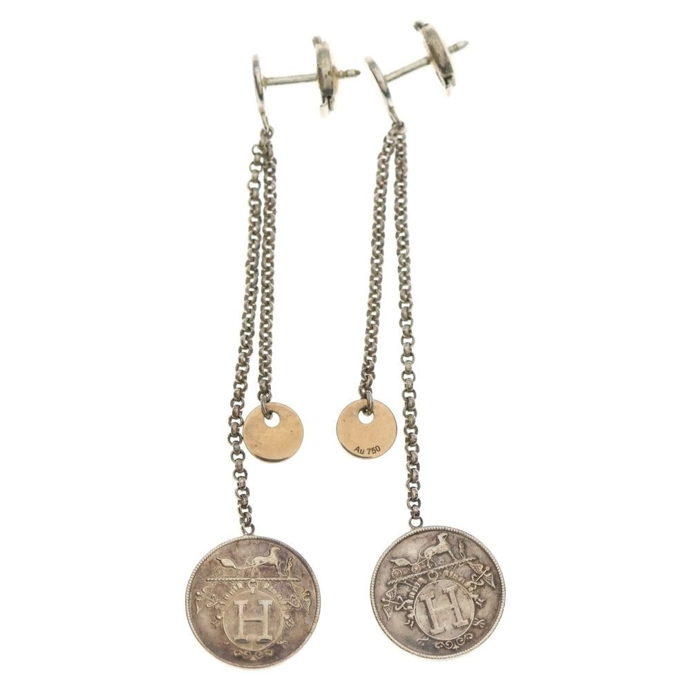 Hermes Exlibris Earrings Silver Coin