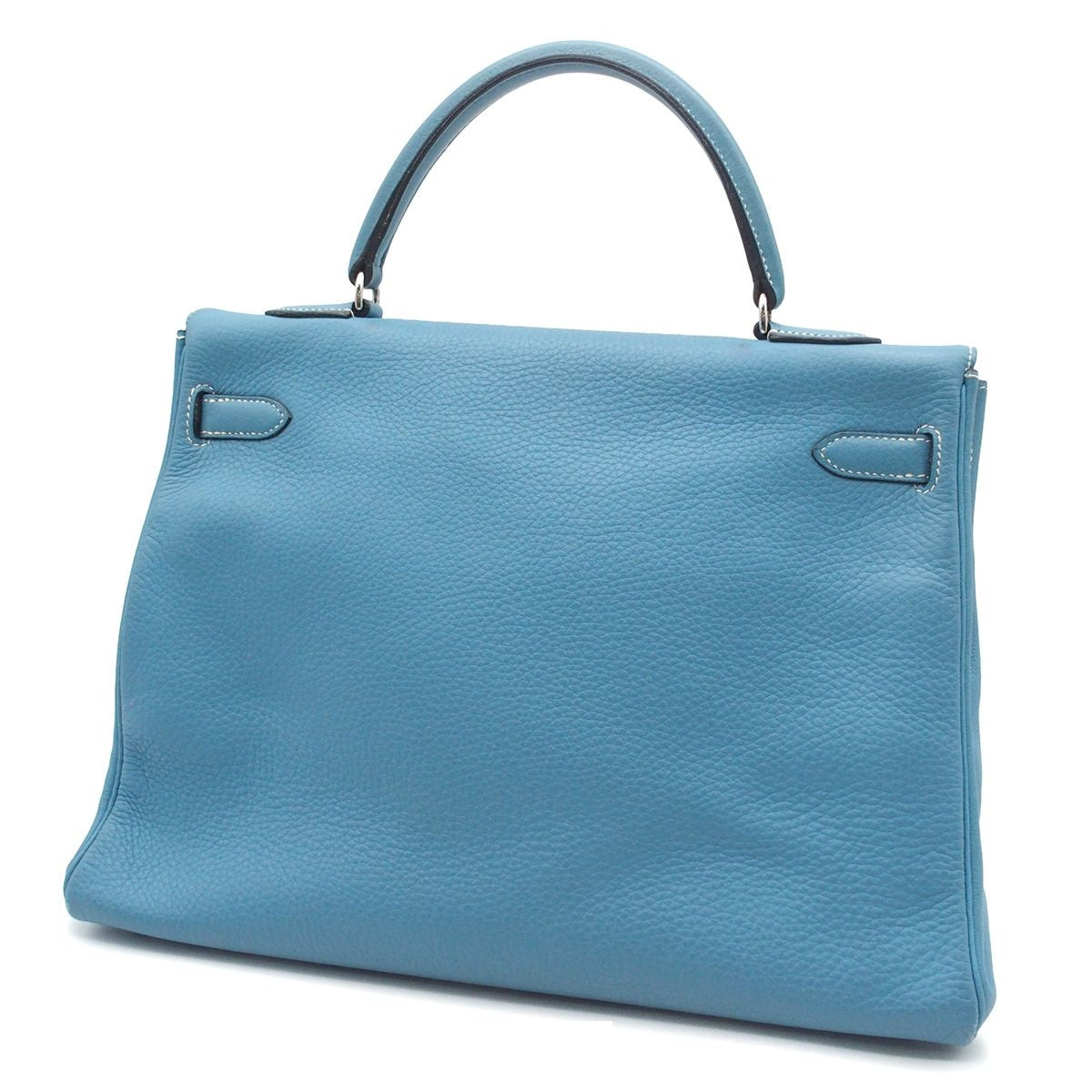 Hermes Kelly 35 Blue Jean Silver Taurillon Lining 2-Way Shoulder Bag — view 2