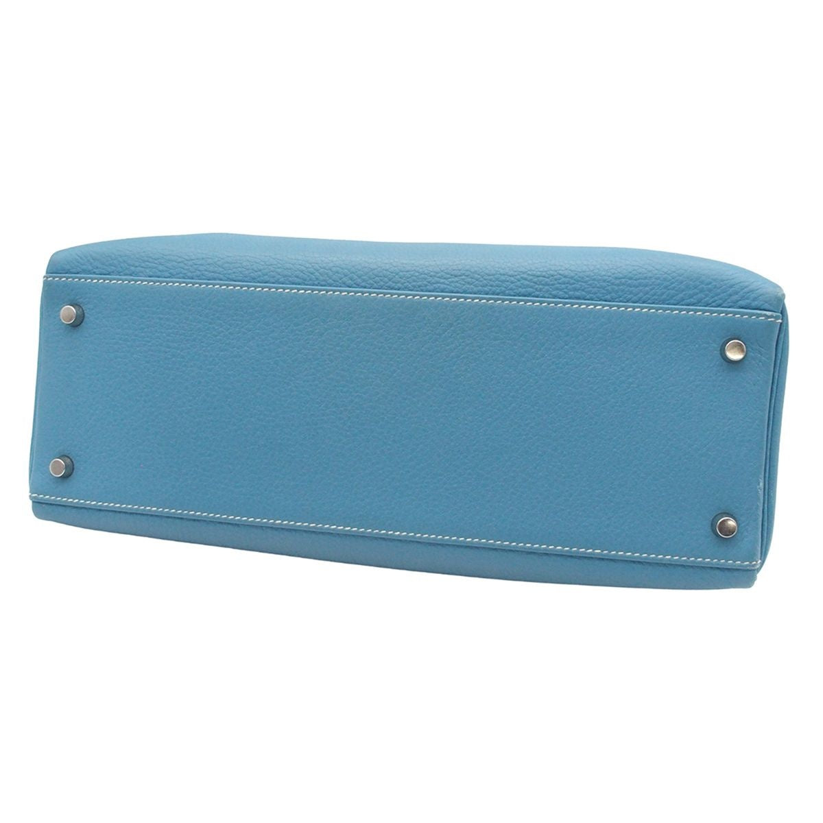 Hermes Kelly 35 Blue Jean Silver Taurillon Lining 2-Way Shoulder Bag — view 3