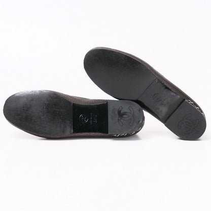 Chanel Loafers Size 36.5c CC Logo Coco Mark Shoes Chain Decoration Made In