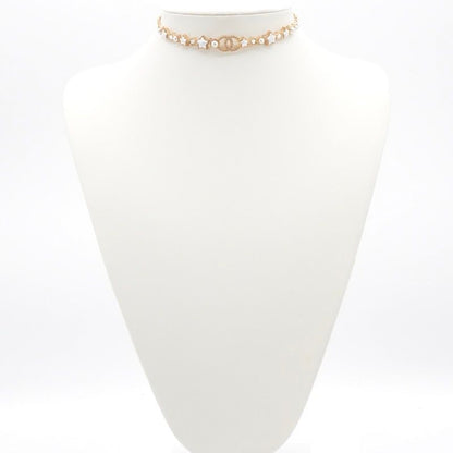 Chanel Necklace Pendant Choker Gold Coco Mark Rhinestone Star