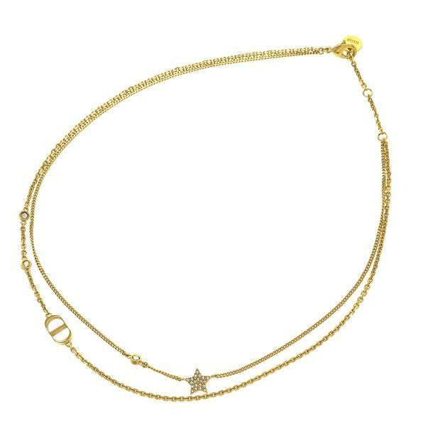 Christian Dior Petit CD Double Necklace N1155 Pmtcy d301