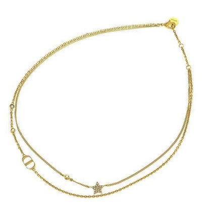 Christian Dior Petit CD Double Necklace N1155 Pmtcy d301