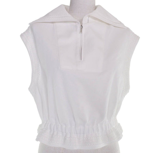Chanel Cotton Cocobichi Sera Color French Sleeve Top White 36