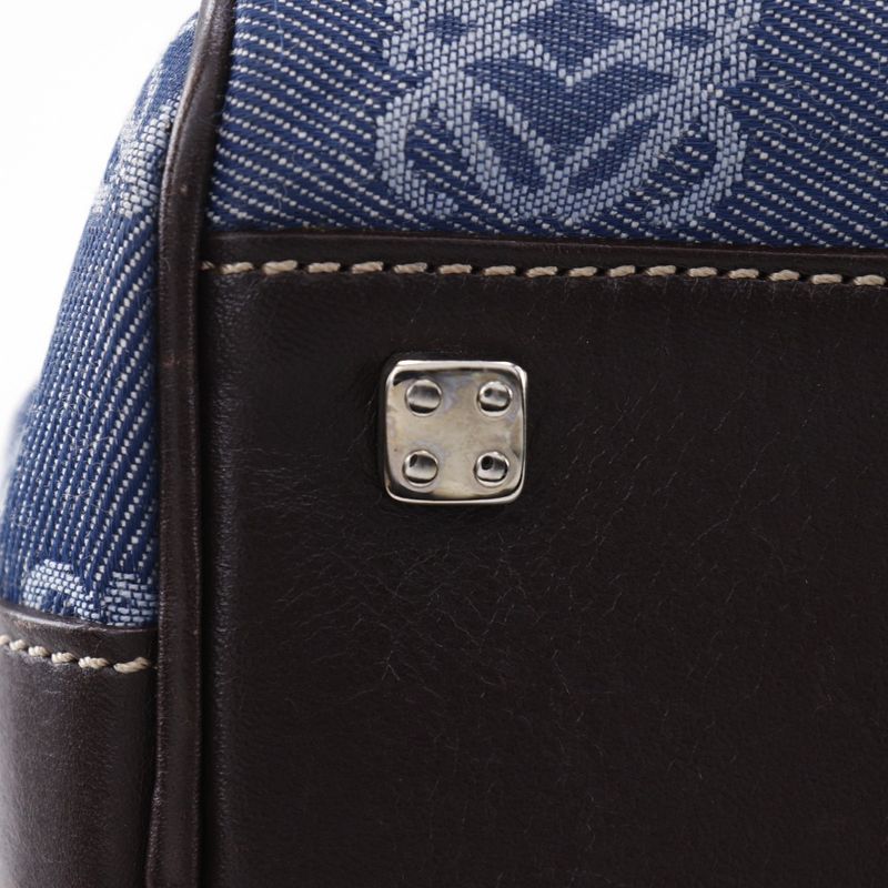 Loewe Anagram Mini Boston Denim Blue Women's Handbag