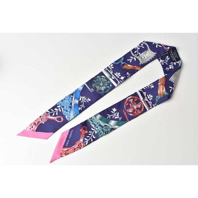 Hermes Twilly Scarf Royal Pink Multi — view 2