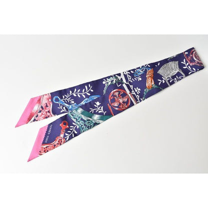Hermes Twilly Scarf Royal Pink Multi — view 6