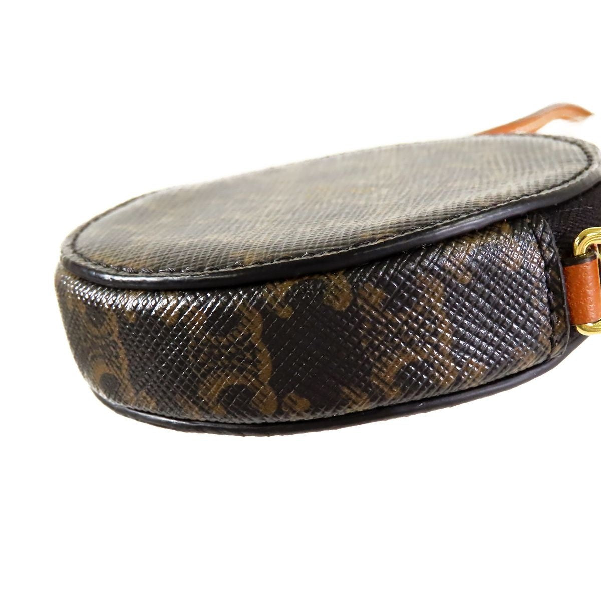 Celine Triomphe Coin Purse Brown Leather Shoulder Strap Pochette — view 3