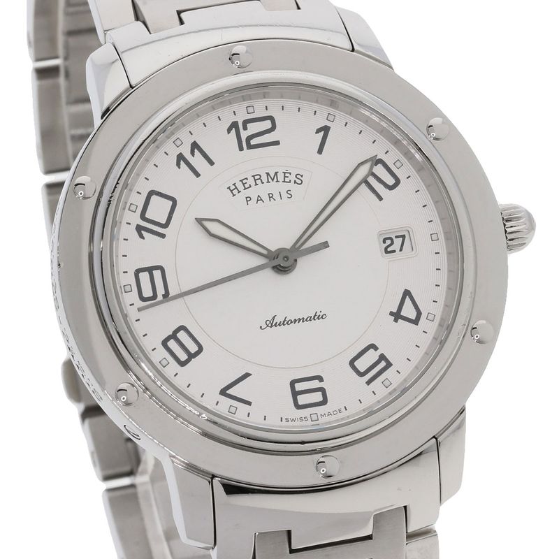 Hermes Cp2810 Clipper Classic Watch SS Men's