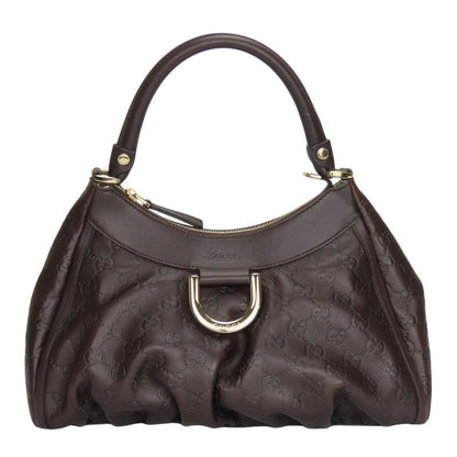 Gucci Handbag 190525 Abby Simaleather Dark Brown Gold Hardware One Shoulder