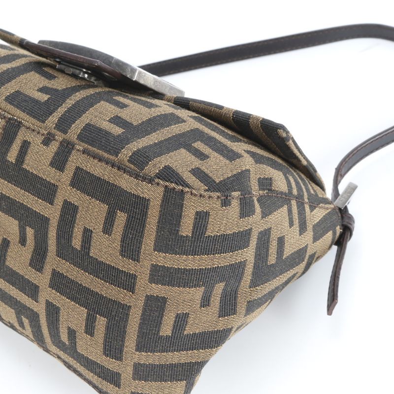 Fendi Zucca Mamma Bucket Baguette Leather Shoulder Bag Shoulder One Shoulder