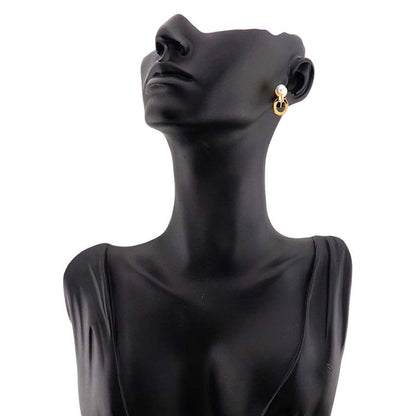 Christian DIOR Akoya Pearl 58mm (023in) Earrings 18K YG Yellow Gold 750 Akoya