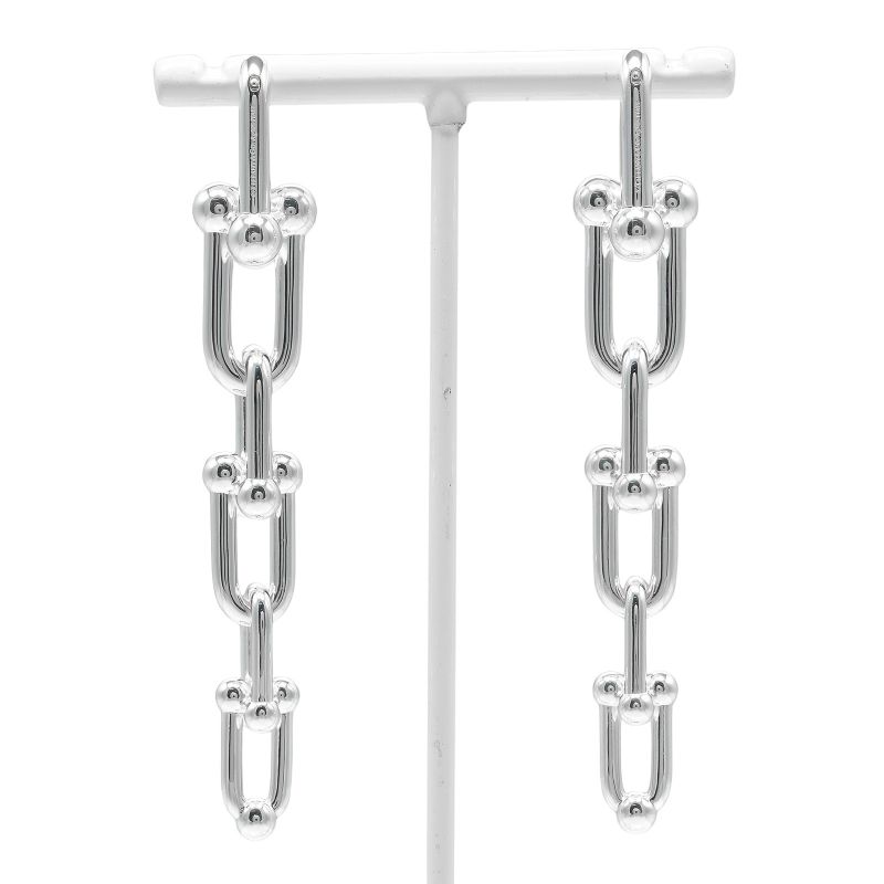 Tiffany & Co Hardware Graduated Links 925 Silver Ladies 22.5g Earrings