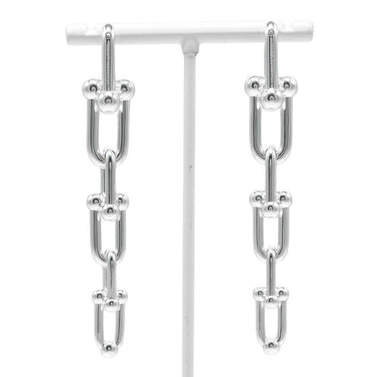 Tiffany & Co Hardware Graduated Links 925 Silver Ladies 22.5g Earrings