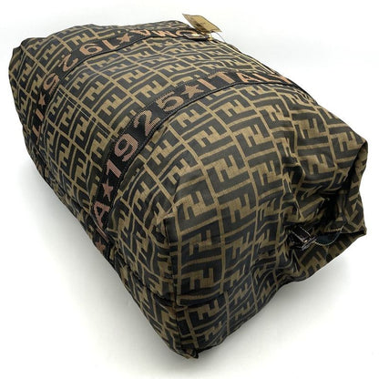 Fendi Zucca Boston Bag Nylon Brown Women Men