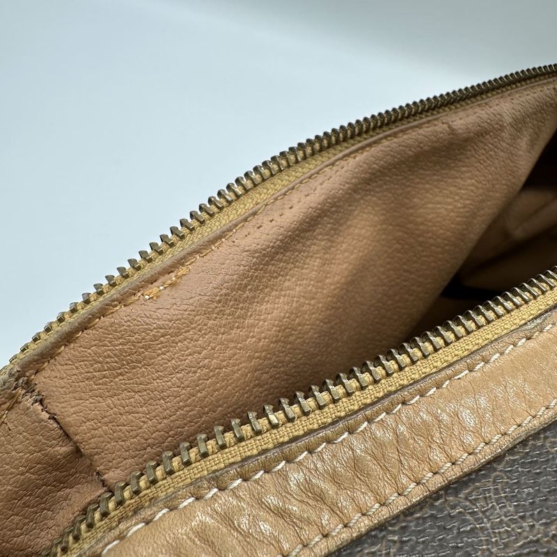 Celine M11 Mini Boston Bag Handbag Macadam PVC Beige Brown Ladies Men