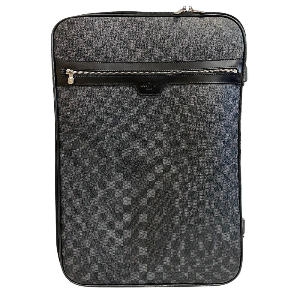 Louis Vuitton Travel Bag Pegase 55 Damier Graphite Leather Black