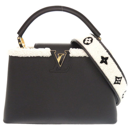 Louis Vuitton Capucines MM IC Taurillon Leather Shearling Black Handbag