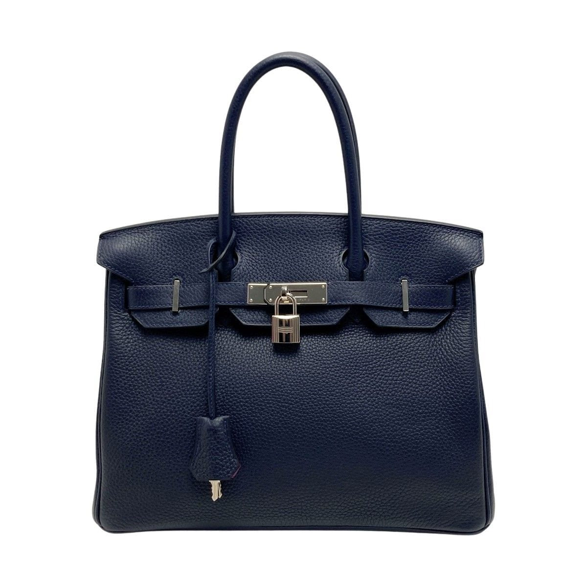 Hermes Birkin 30 Verso Handbag Blue Nuit Taurillon Clemence