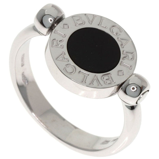 Bvlgari Flip Onyx Diamond Ring 18K White Gold