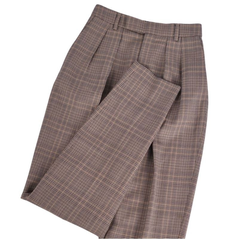 Celine Trousers Long Pants Slacks Staggered Plaid Wool — view 3