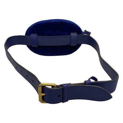 Gucci GG Marmont Waist Pouch 476434 Blue Leather