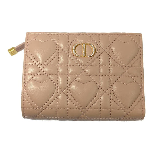Dior Caro Glycine Cannage Heart Miss Bifold Wallet
