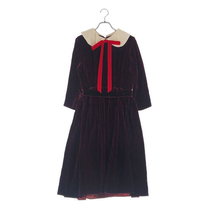 Gucci Vault la Veste Custom Velvet Tuck Gathered Belted Dress
