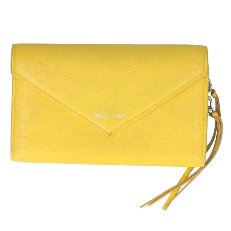 Balenciaga Paper Manny Leather Folding Long Wallet