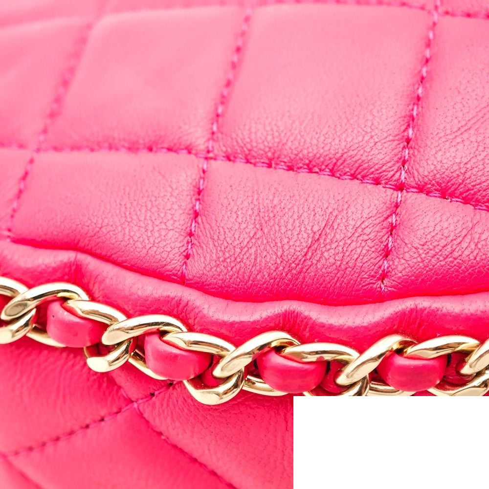 Chanel Quilted Lambskin Pink Chain Shoulder Bag