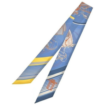 Hermes Bandana Scarf Silk Blue — view 2