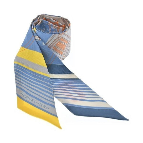 Hermes Bandana Scarf Silk Blue — view 3