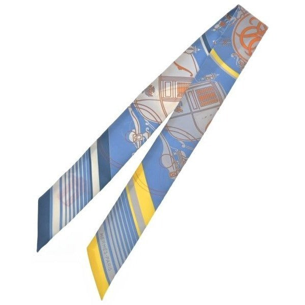 Hermes Bandana Scarf Silk Blue